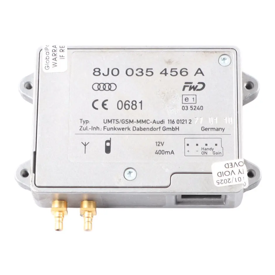 Amplificateur Antenne Module Téléphonie Mobile pour Audi Q5 8R A6 C6 A5 8T à propos du numéro de pièce 8J0035456A Audi Q5 8R A6 C6 A5 8T Amplificateur Antenne Module Téléphonie Mobile - SKU 8J0035456A-1 - Numéro de pièce 8J0035456A