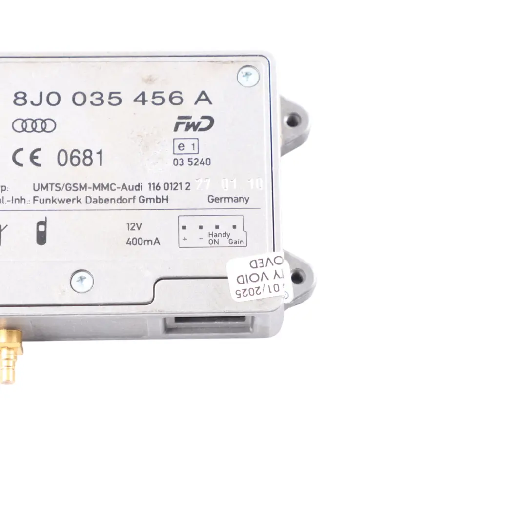 Amplificateur Antenne Module Téléphonie Mobile pour Audi Q5 8R A6 C6 A5 8T à propos du numéro de pièce 8J0035456A Audi Q5 8R A6 C6 A5 8T Amplificateur Antenne Module Téléphonie Mobile - SKU 8J0035456A-1 - Numéro de pièce 8J0035456A