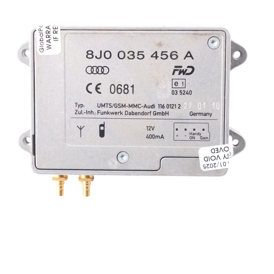  Antenna Amplifier Audi Q5 8R A6 C6 A5 8T Mobile Phone Module Unit - SKU 8J0035456A-1 - Part number 8J0035456A