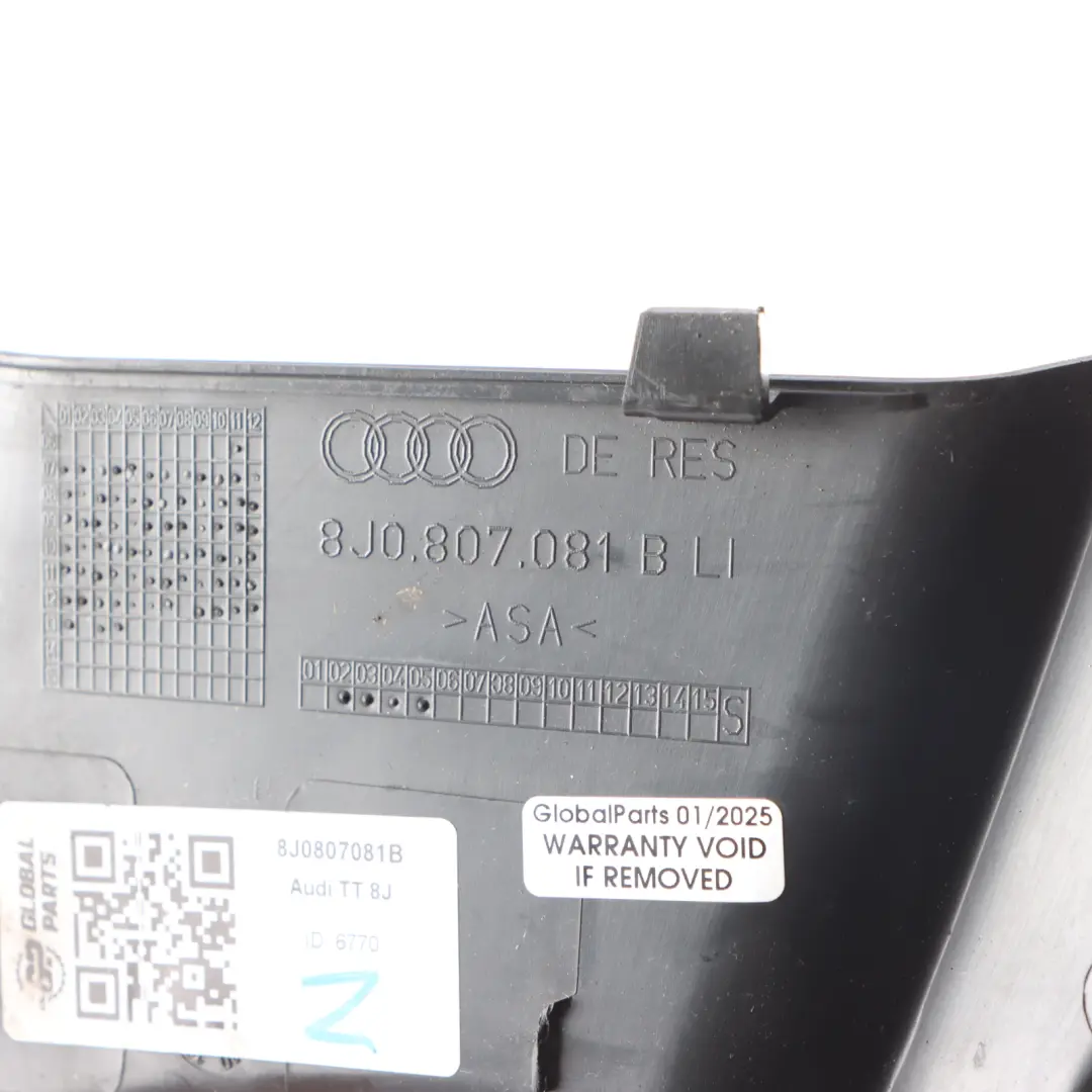 Front Bumper Bracket Mount Holder Support Left N/S to Audi TT 8J with Part number 8J0807081B Audi TT 8J Front Bumper Bracket Mount Holder Support Left N/S - SKU 8J0807081B - Part number 8J0807081B