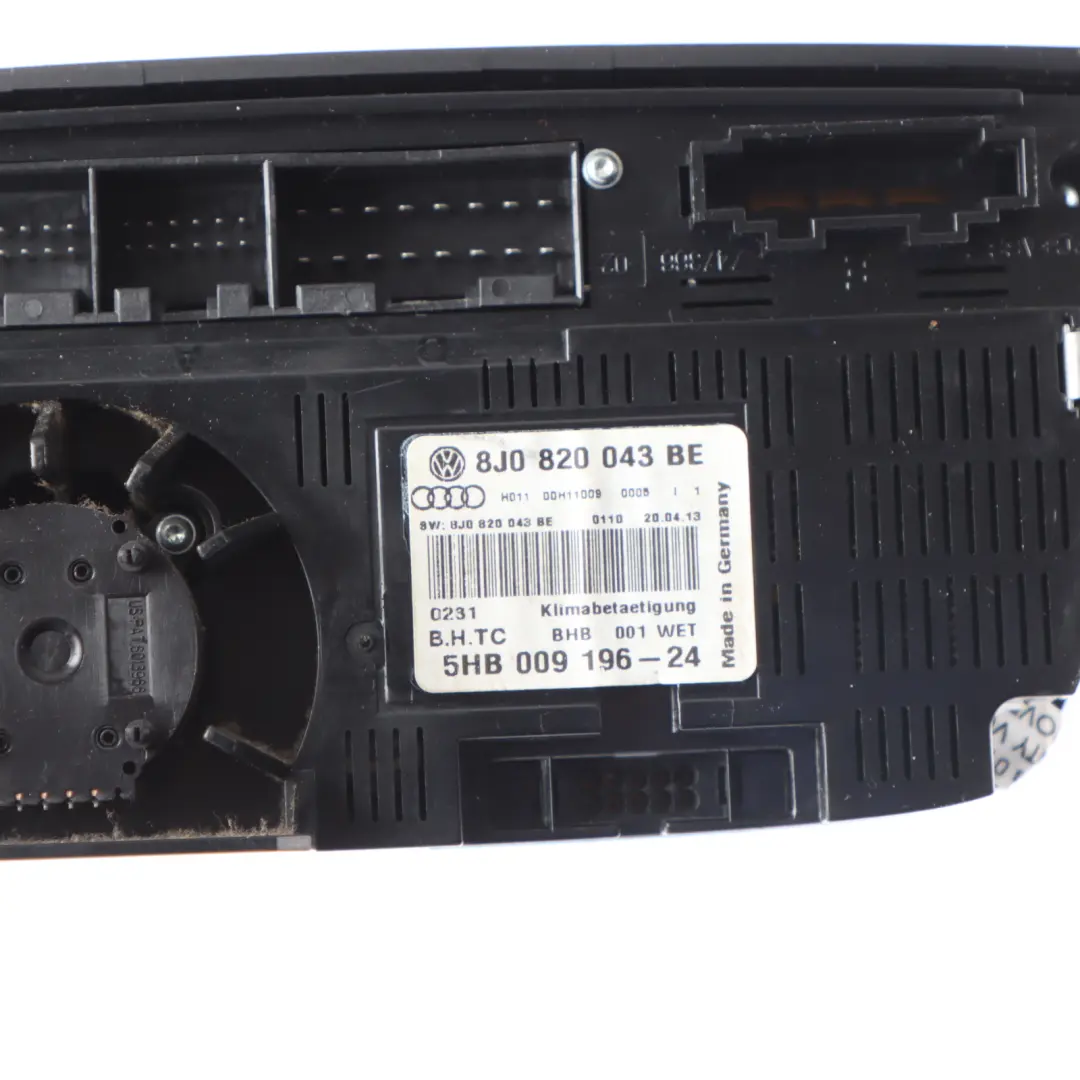 Audi TT 8J Heater Climate Control A/C Unit Air Control Panel Switch - SKU 8J0820043BE - Part number 8J0820043BE