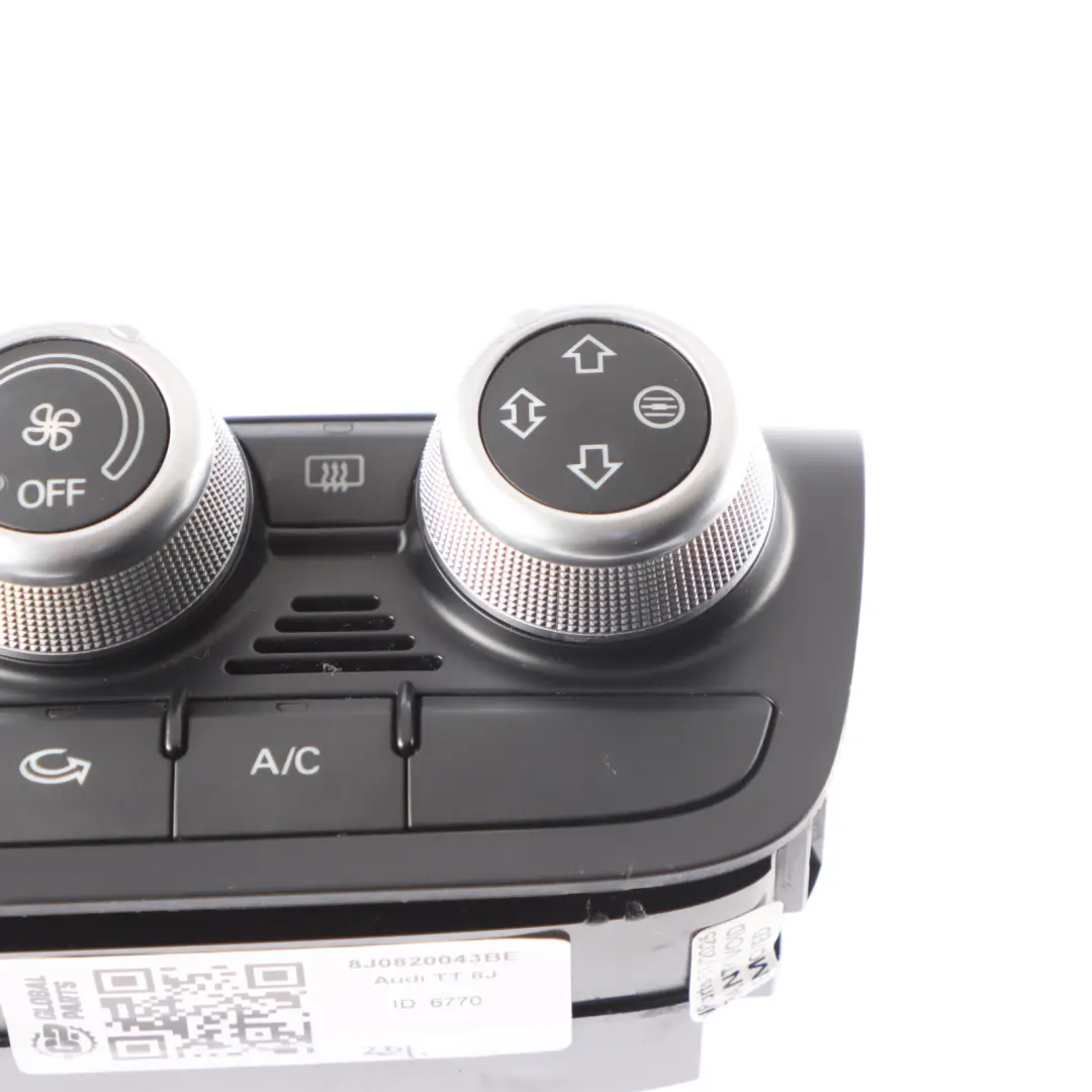 Heater Climate Control A/C Unit Air Control Panel Switch to Audi TT 8J with Part number 8J0820043BE Audi TT 8J Heater Climate Control A/C Unit Air Control Panel Switch - SKU 8J0820043BE - Part number 8J0820043BE