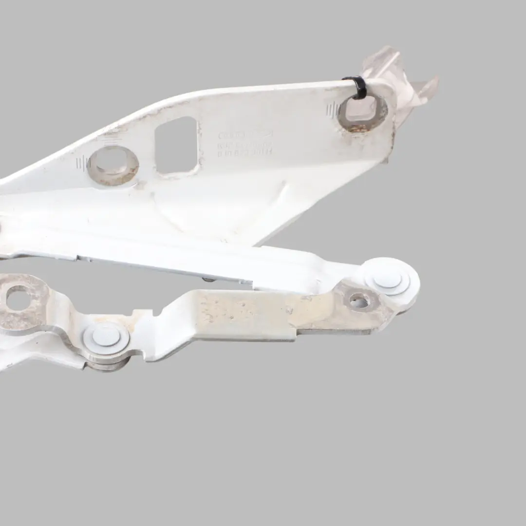 Bonnet Lid Hinge Front Left N/S Metallic Glacier White S9R to Audi TT 8J with Part number 8J0823301H Audi TT 8J Bonnet Lid Hinge Front Left N/S Metallic Glacier White S9R - SKU 8J0823301H-MGW - Part number 8J0823301H
