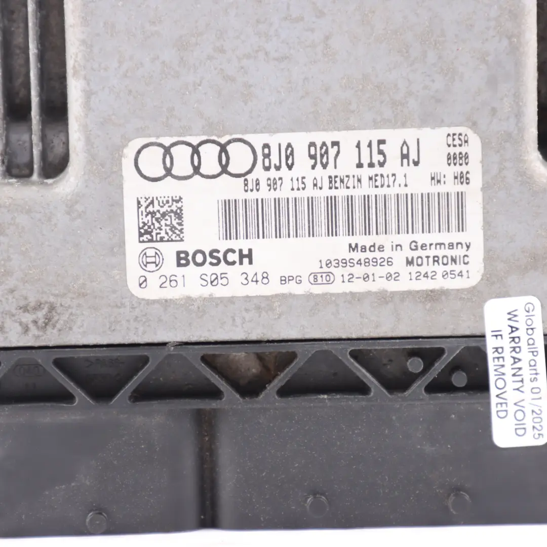 MK2 8J 2.0 TFSI CESA 211HP Motor Steuergerät ECU Automatik für Audi TT mit Teilenummer 8J0907115AJ Audi TT MK2 8J 2.0 TFSI CESA 211HP Motor Steuergerät ECU Automatik - SKU 8J0907115AJ - Teilenummer 8J0907115AJ