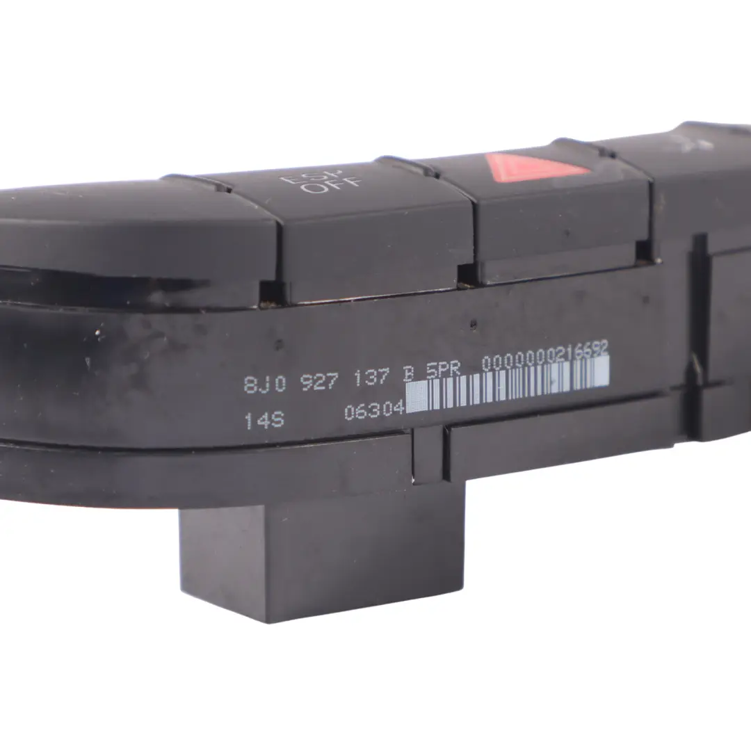 Audi TT 8 J Panel Świateł Awaryjnych ESP Ciśnienia Opon - SKU 8J0927137B - Numer Części 8J0927137B