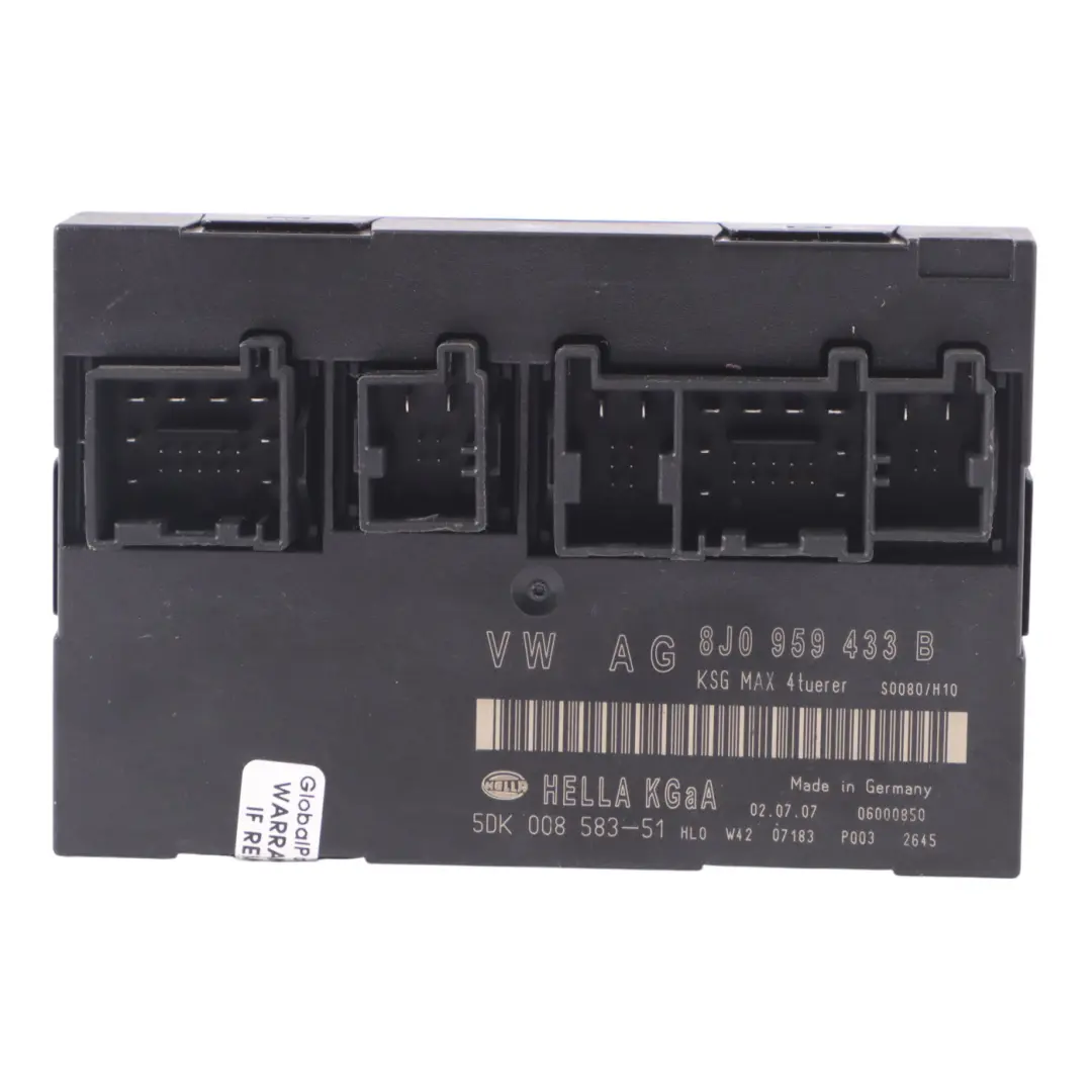 Body Comfort Convenience Module Unit ECU para Audi TT 8J BCM con número de pieza 8J0959433B Audi TT 8J BCM Body Comfort Convenience Module Unit ECU - SKU 8J0959433B - Número de pieza 8J0959433B
