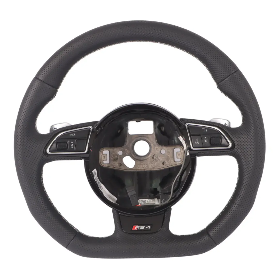 Audi RS4 B8 Lenkrad NEU Schwarz Leder Schaltwippen Flach Boden - SKU 8K0419091CQ-1 - Teilenummer 8K0419091CQ