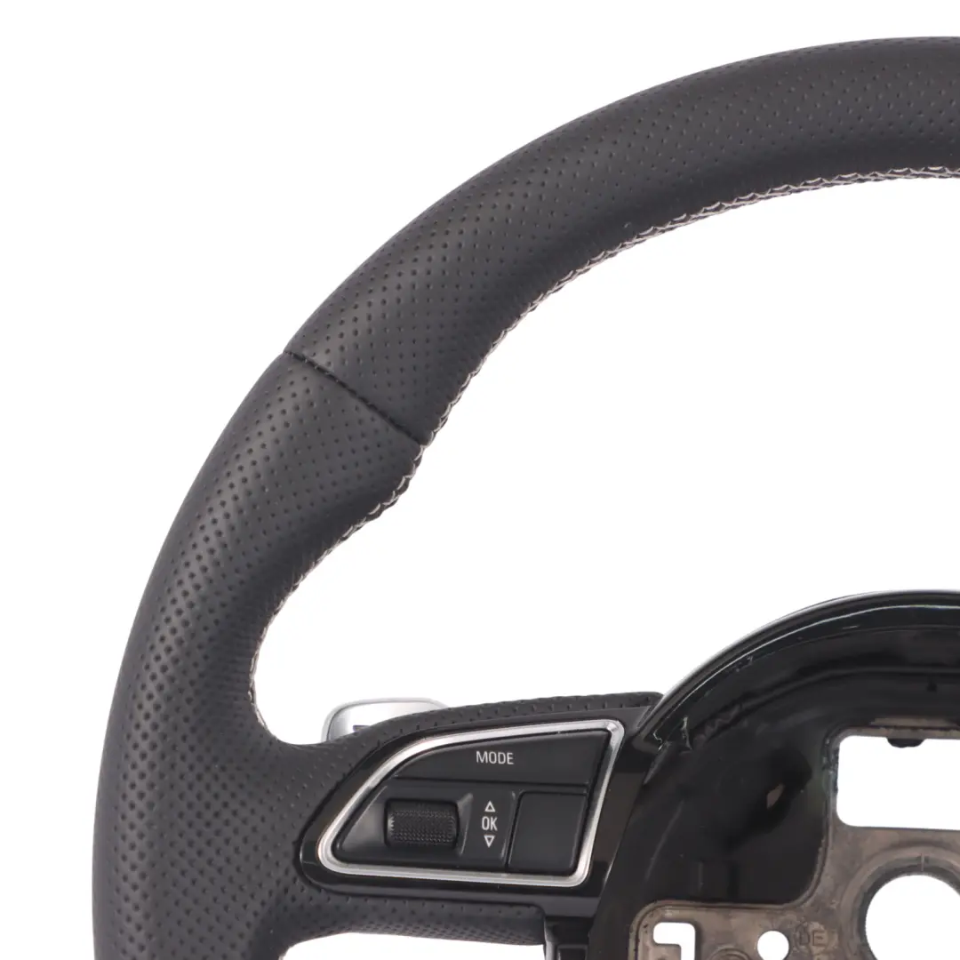 Steering Wheel NEW Black Leather Paddle Shift Flat Bottom to Audi RS4 B8 with Part number 8K0419091CQ Audi RS4 B8 Steering Wheel NEW Black Leather Paddle Shift Flat Bottom - SKU 8K0419091CQ-1 - Part number 8K0419091CQ