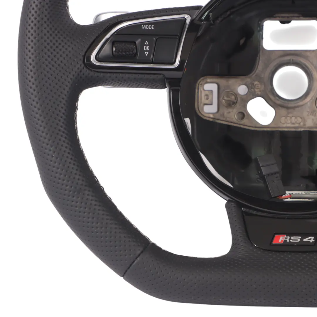 NUEVO Cuero Negro Palanca de Cambio Fondo Plano para Volante Audi RS4 B8 con número de pieza 8K0419091CQ Volante Audi RS4 B8 NUEVO Cuero Negro Palanca de Cambio Fondo Plano - SKU 8K0419091CQ-1 - Número de pieza 8K0419091CQ