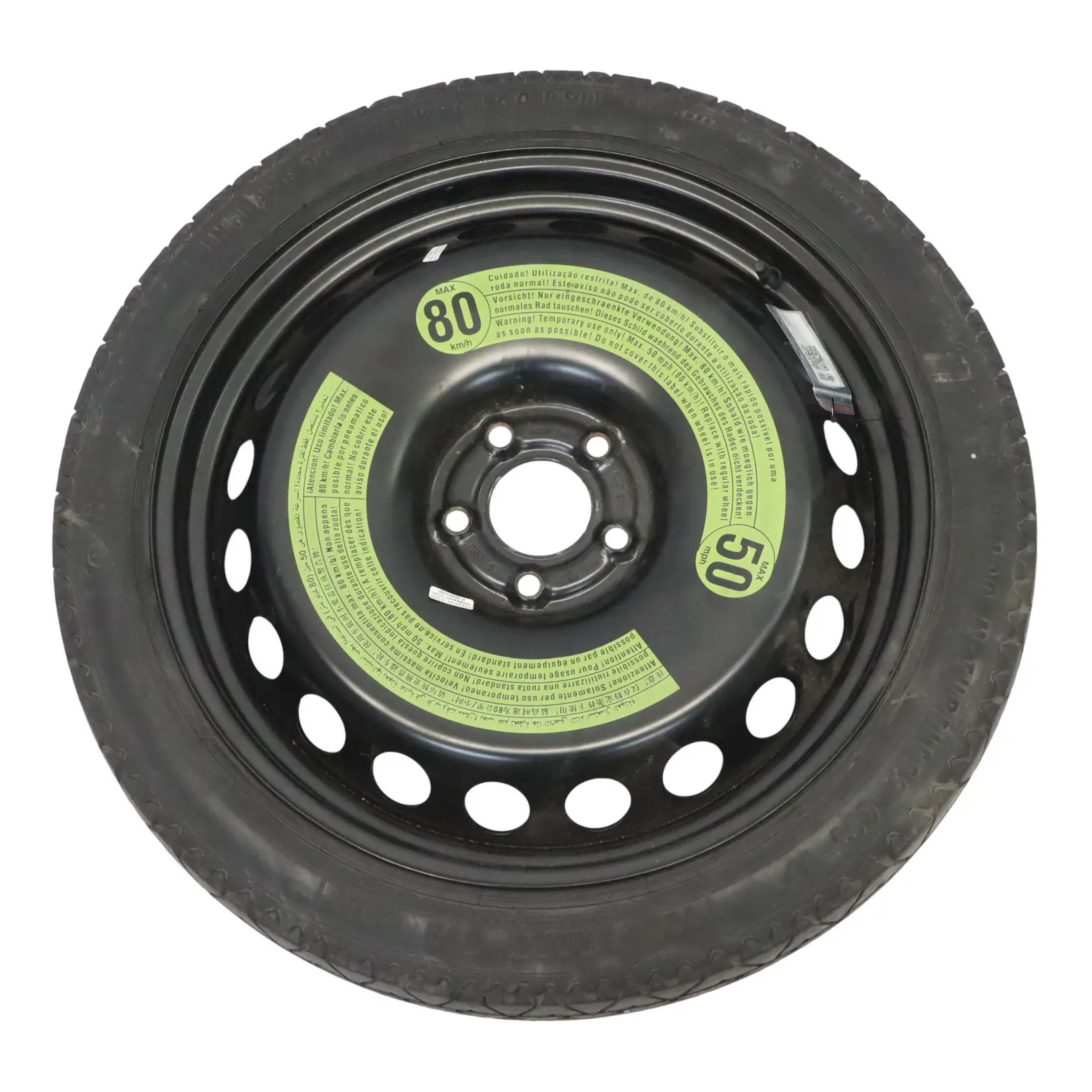 Audi A4 B8 Ruota scorta compatta acciaio R19 4J Continental 125/70 8K0601027B