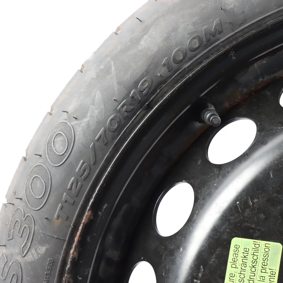 Saver Spare Wheel R19 4J Hankook 125/70 ET29 to Audi A4 B8 Space with Part number 8K0601027D Audi A4 B8 Space Saver Spare Wheel R19 4J Hankook 125/70 ET29 - SKU 8K0601027D-2 - Part number 8K0601027D