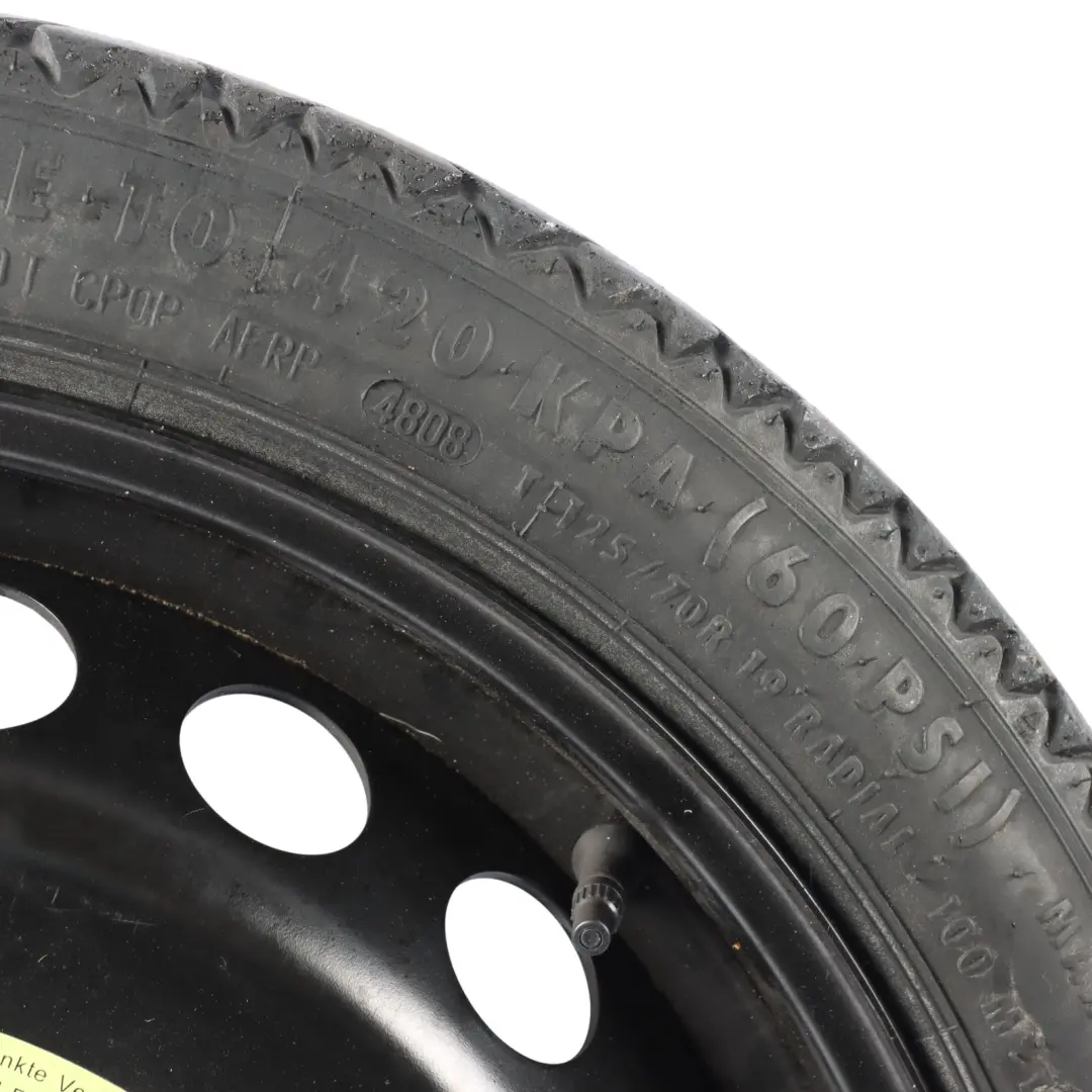 Saver Spare Wheel R19 4J Hankook 125/70 5x112 ET29 to Audi A4 B8 Space with Part number 8K0601027D Audi A4 B8 Space Saver Spare Wheel R19 4J Hankook 125/70 5x112 ET29 - SKU 8K0601027D - Part number 8K0601027D