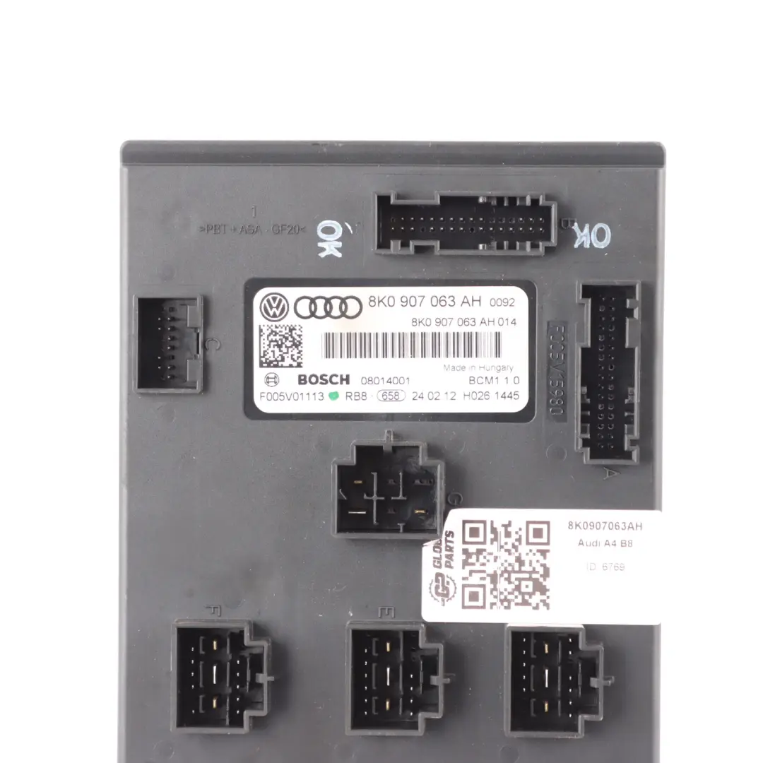 Audi A4 B8 Body Control Comfort Unit Module BCM ECU - SKU 8K0907063AH - Part number 8K0907063AH