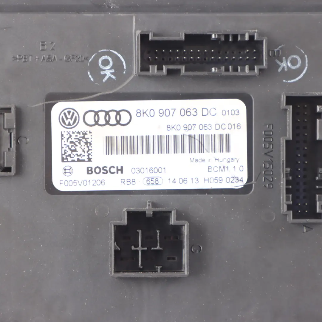 Audi A5 8T Body Control Comfort Unit Módulo BCM Unidad ECU - SKU 8K0907063DC - Número de pieza 8K0907063DC