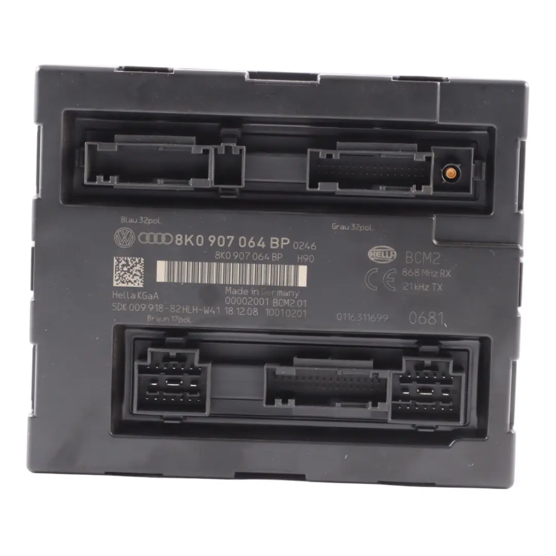 Audi S5 8T Body Comfort Control BCM Supply Module Unit ECU - SKU 8K0907064BP - Part number 8K0907064BP