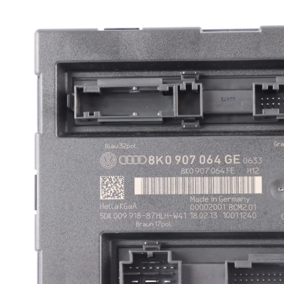 Module De Commande De Carrosserie BCM ECU pour Audi A5 S5 8T à propos du numéro de pièce 8K0907064GE Audi A5 S5 8T Module De Commande De Carrosserie BCM ECU - SKU 8K0907064GE - Numéro de pièce 8K0907064GE