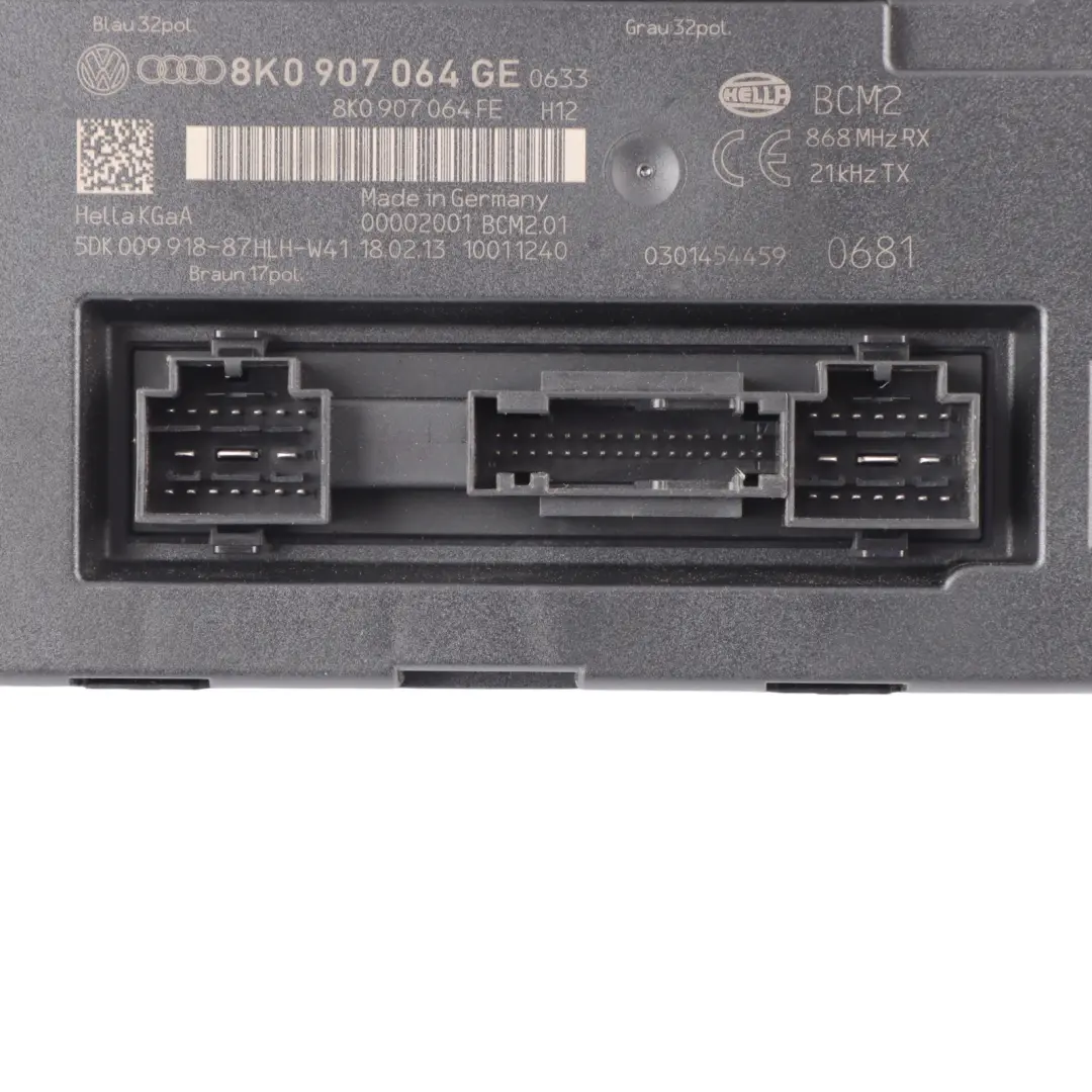 Module De Commande De Carrosserie BCM ECU pour Audi A5 S5 8T à propos du numéro de pièce 8K0907064GE Audi A5 S5 8T Module De Commande De Carrosserie BCM ECU - SKU 8K0907064GE - Numéro de pièce 8K0907064GE