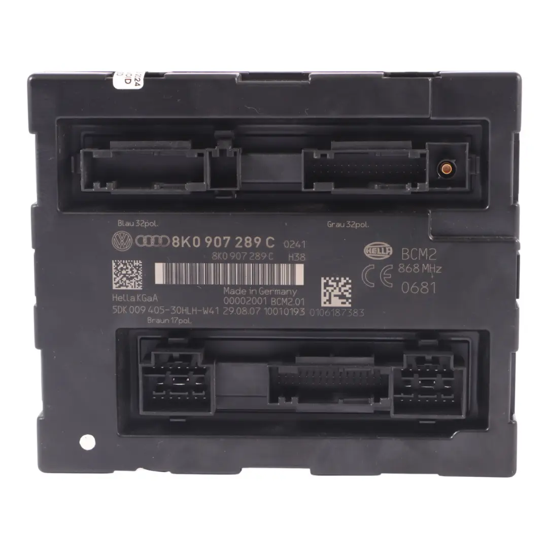 Audi A5 8T BCM Body Comfort Convenience Module Unit ECU - SKU 8K0907289C - Part number 8K0907289C
