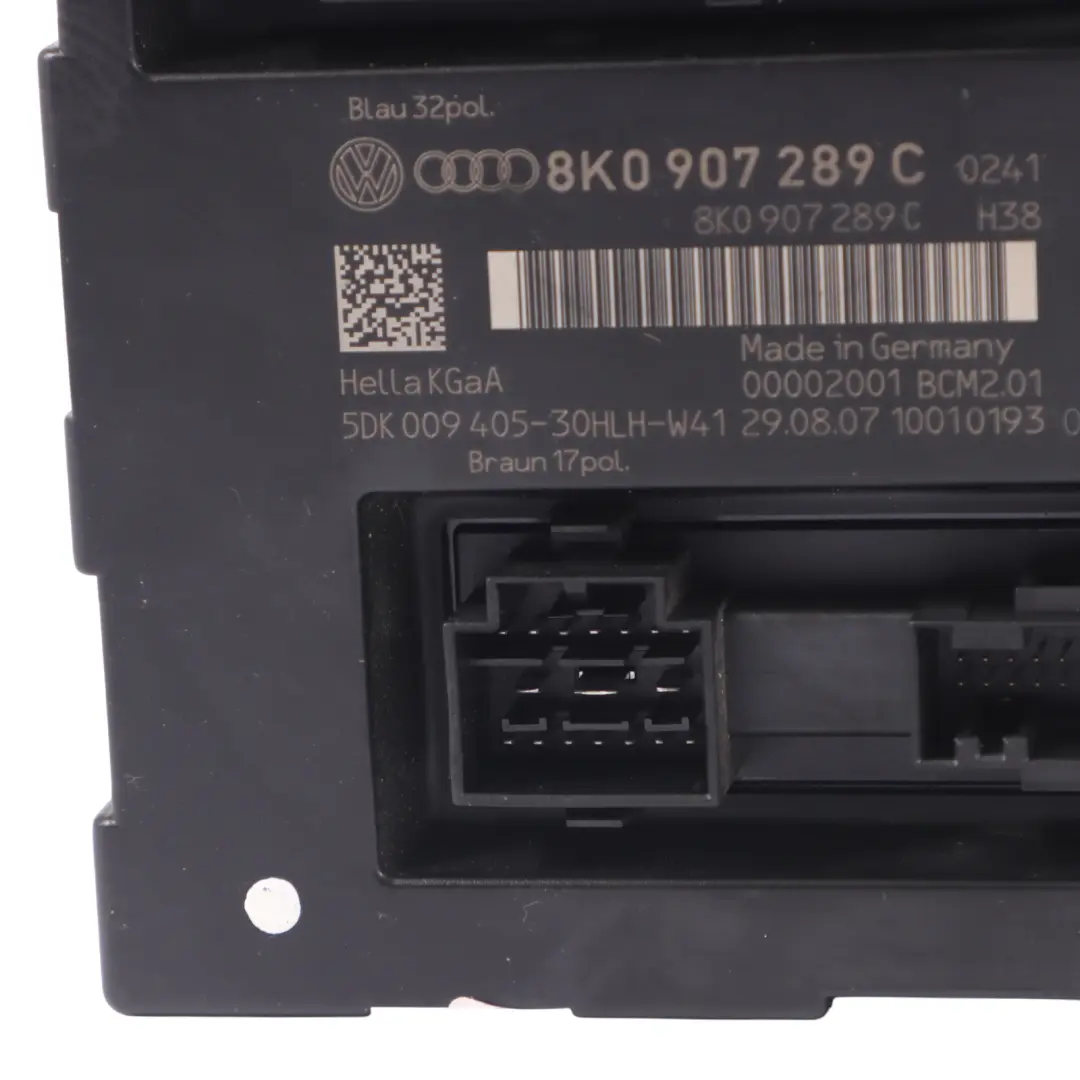 Módulo de confort corporal ECU para Audi A5 8T BCM con número de pieza 8K0907289C Audi A5 8T BCM Módulo de confort corporal ECU - SKU 8K0907289C - Número de pieza 8K0907289C