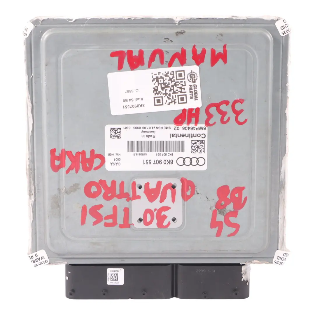 Audi A4 S4 B8 3.0 TFSI 333HP CAKA Quattro Engine Control Unit ECU - SKU 8K0907551 - Part number 8K0907551