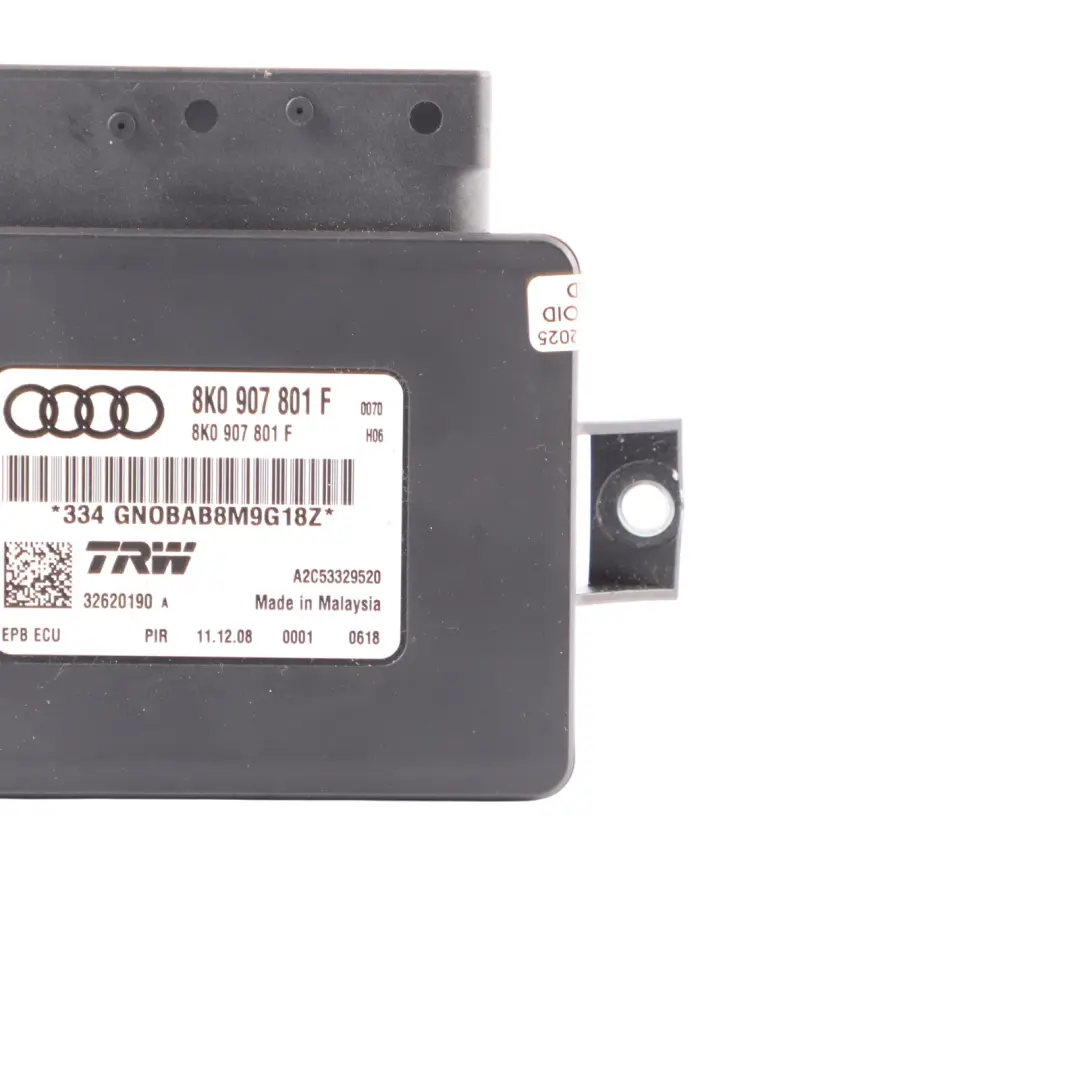 Parking Brake Control Audi A4 B8 S5 8T Electric Brake Unit Module to with Part number 8K0907801F Parking Brake Control Audi A4 B8 S5 8T Electric Brake Unit Module - SKU 8K0907801F - Part number 8K0907801F