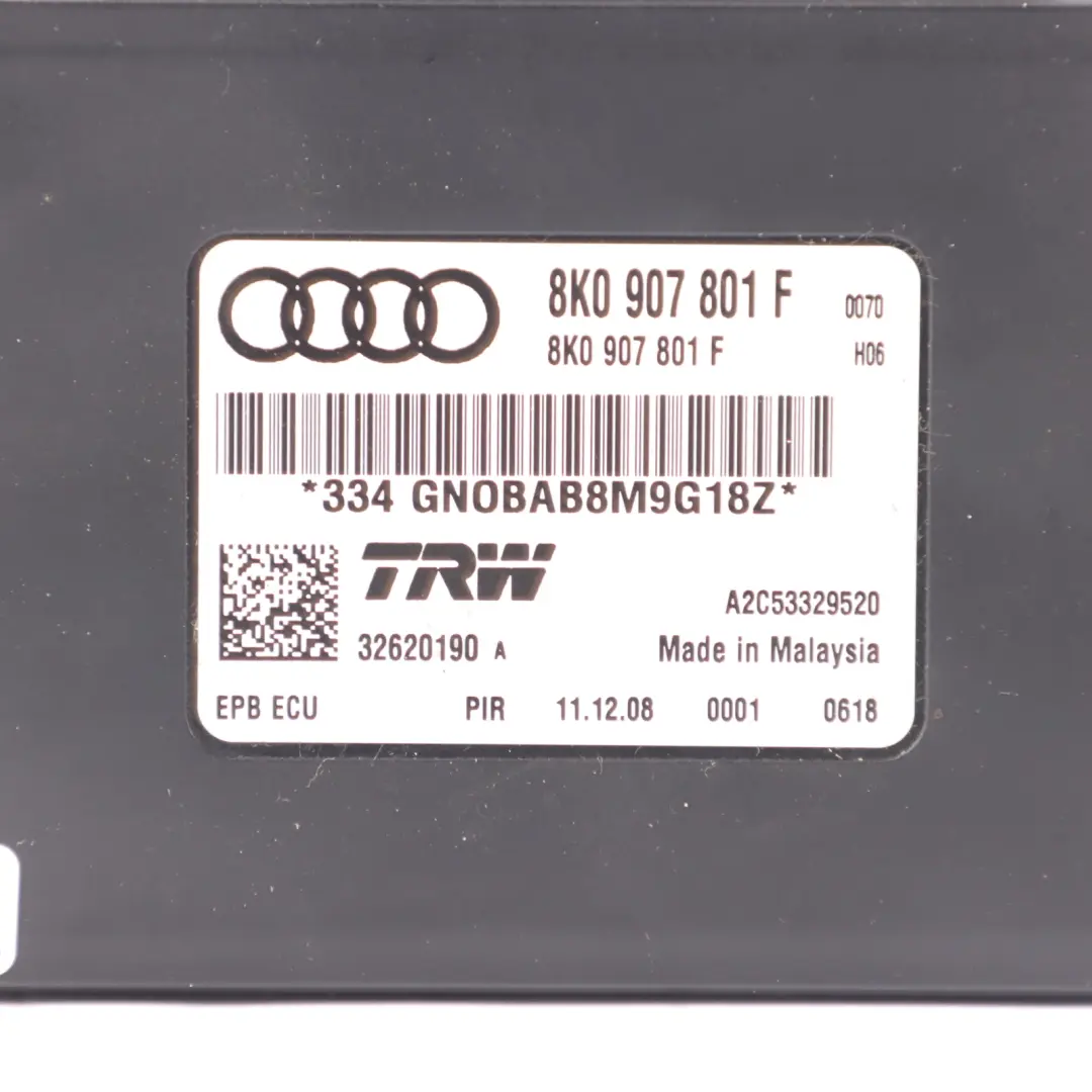  Parking Brake Control Audi A4 B8 S5 8T Electric Brake Unit Module - SKU 8K0907801F - Part number 8K0907801F