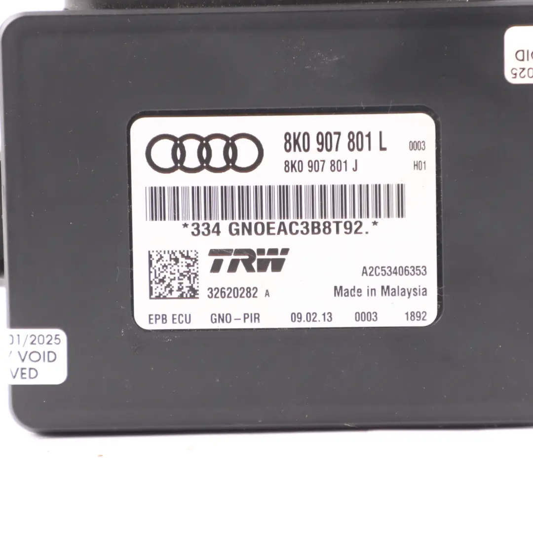 Audi S5 8T Freno Eléctrico Estacionamiento Unidad Control Módulo Mano - SKU 8K0907801L - Número de pieza 8K0907801L