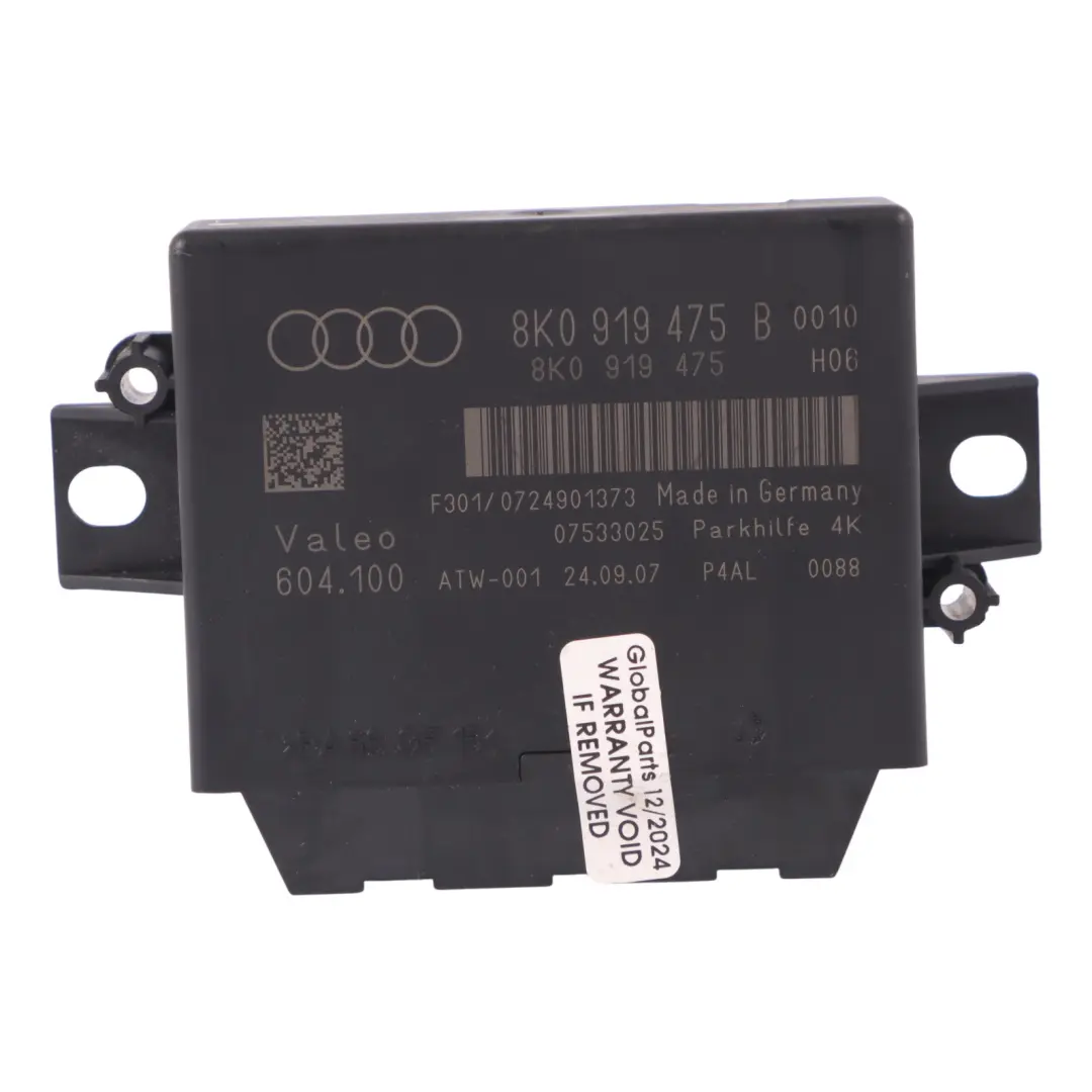 Audi A5 8T Park Parking Assist PDC Unidad de Control Distancia Módulo - SKU 8K0919475B - Número de pieza 8K0919475B