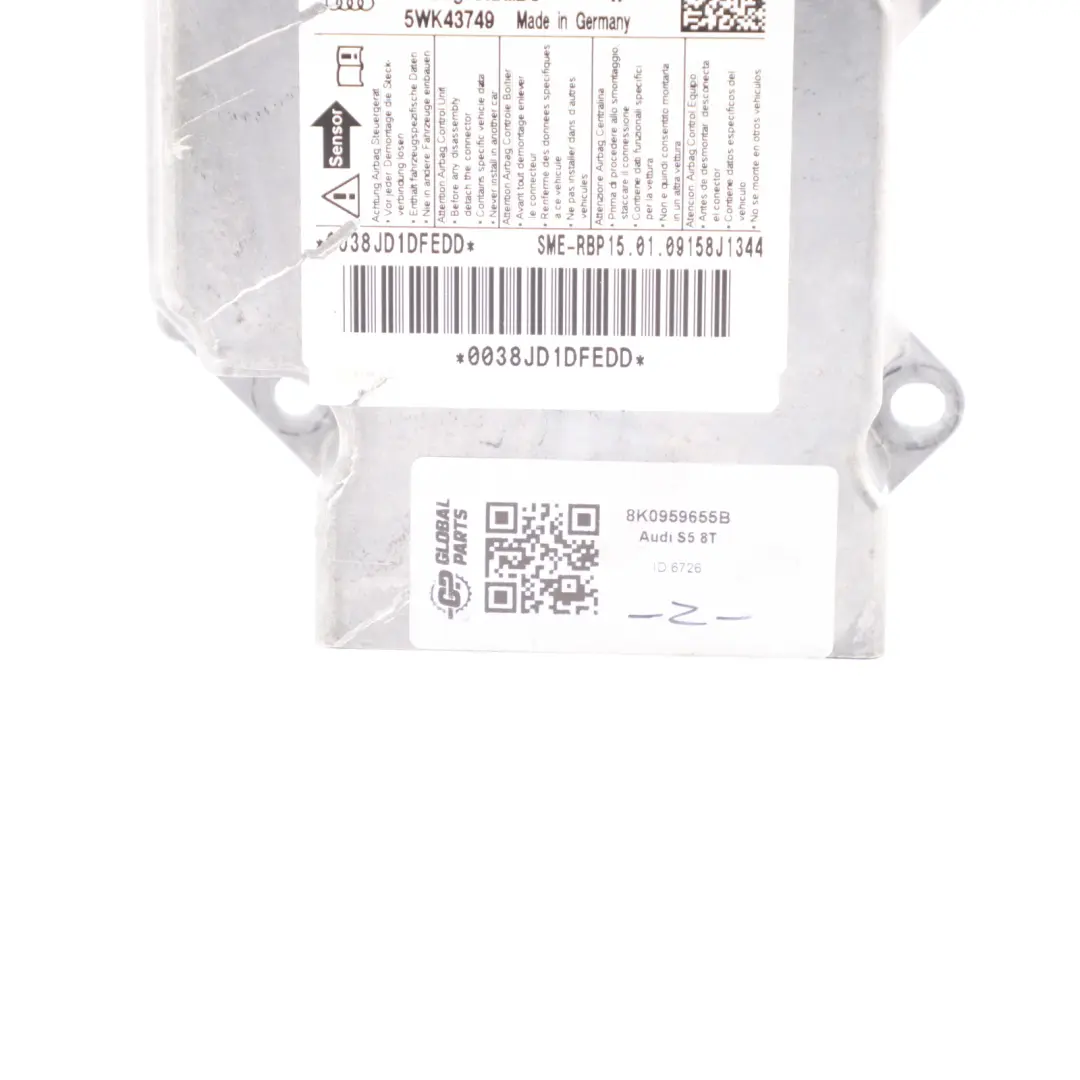 Modulo aria Unità di controllo SRS Sistema ECU per Audi S5 8T con numero di parte 8K0959655B Audi S5 8T Modulo aria Unità di controllo SRS Sistema ECU - SKU 8K0959655B - Numero di parte 8K0959655B