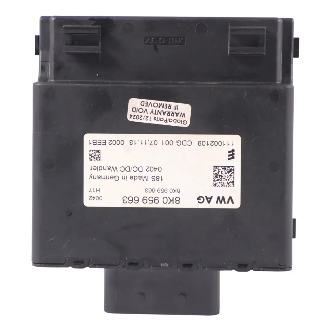 Voltage Stabilizer Converter Module Contrôle pour Audi Q3 8U A3 8P A6 C7 à propos du numéro de pièce 8K0959663D Audi Q3 8U A3 8P A6 C7 Voltage Stabilizer Converter Module Contrôle - SKU 8K0959663D - Numéro de pièce 8K0959663D