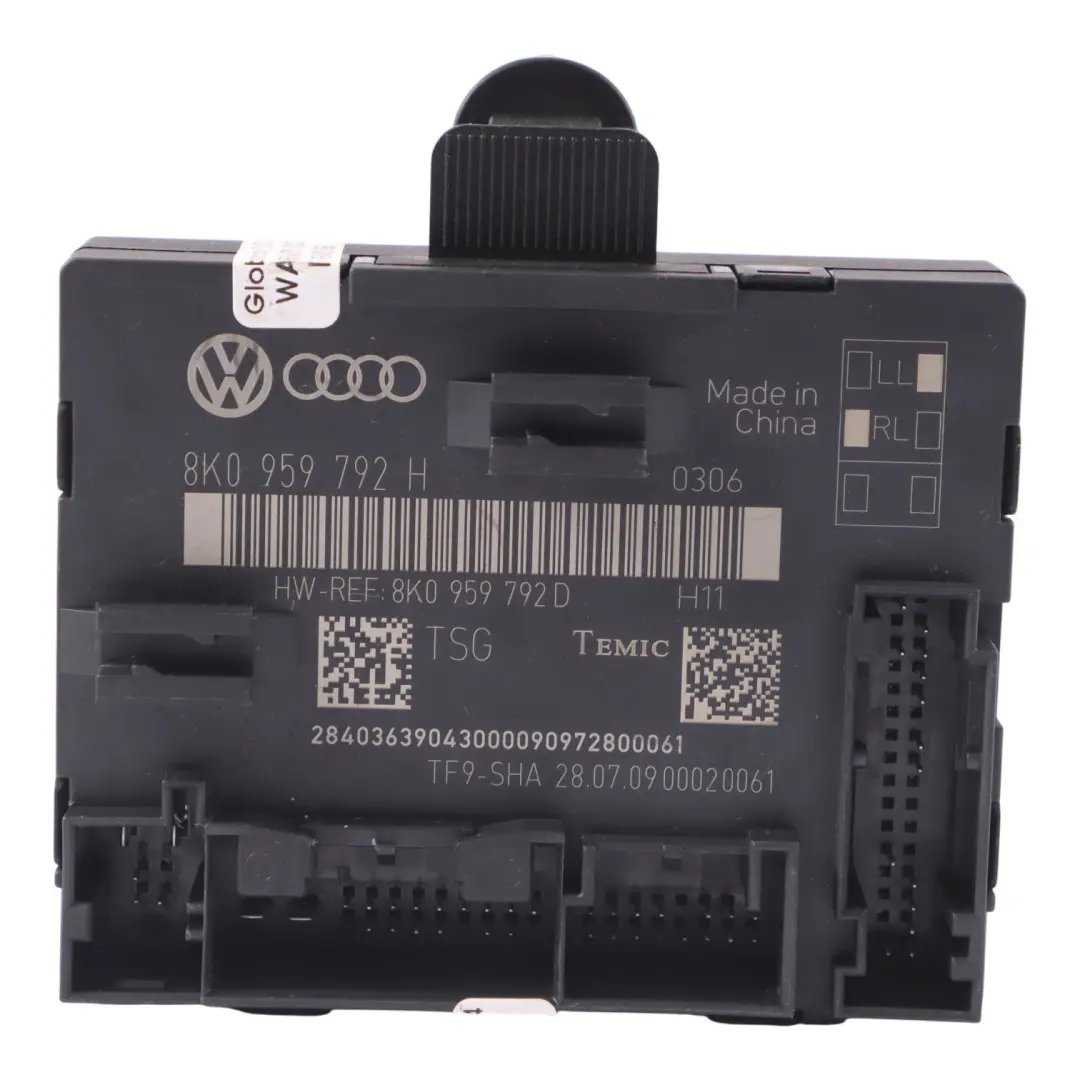  Door Control Module Audi S4 A4 B8 A5 8T Front Right O/S Passenger - SKU 8K0959792H - Part number 8K0959792H
