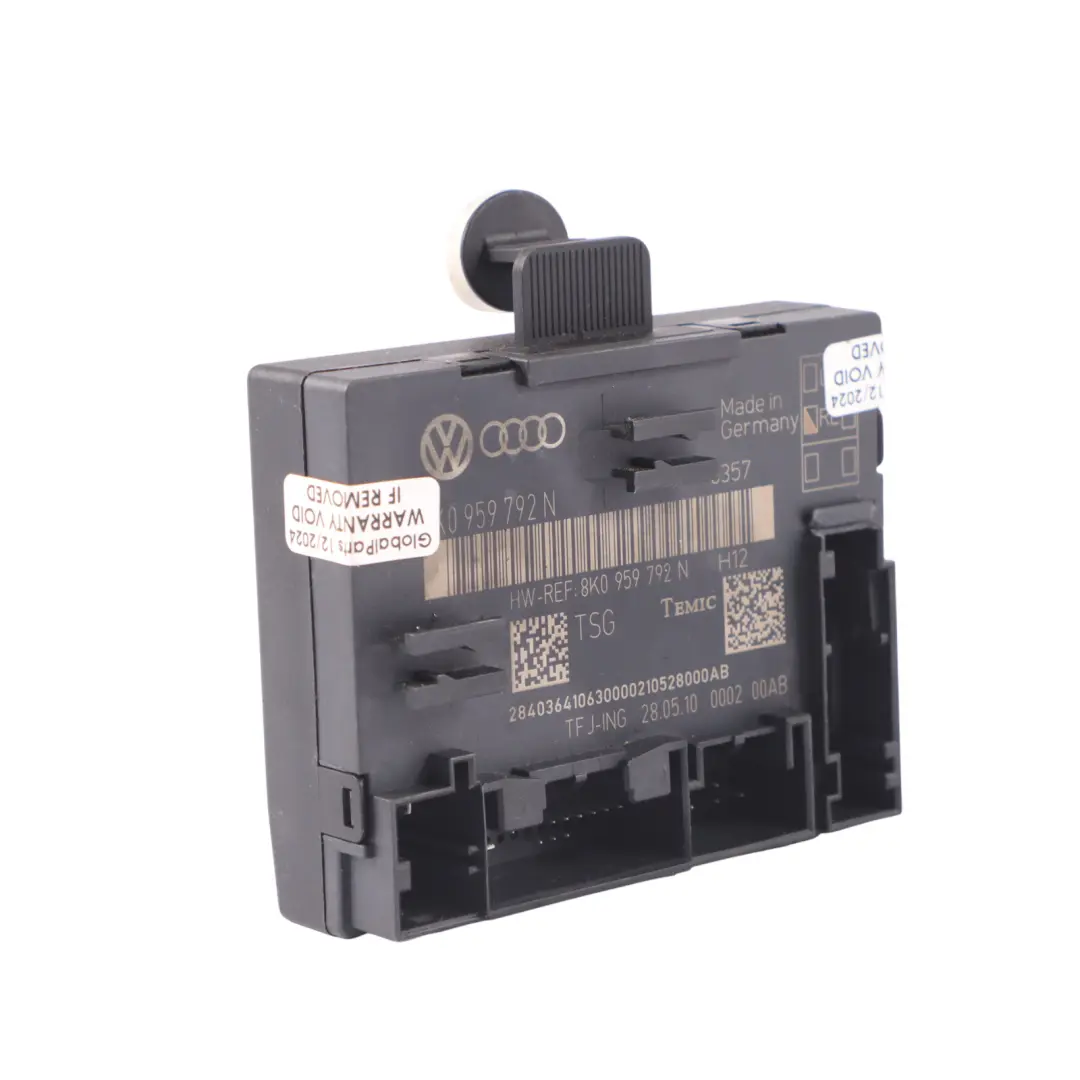 Audi Q5 8R Module de contrôle de la serrure de porte ECU Avant gauche - SKU 8K0959792N - Numéro de pièce 8K0959792N
