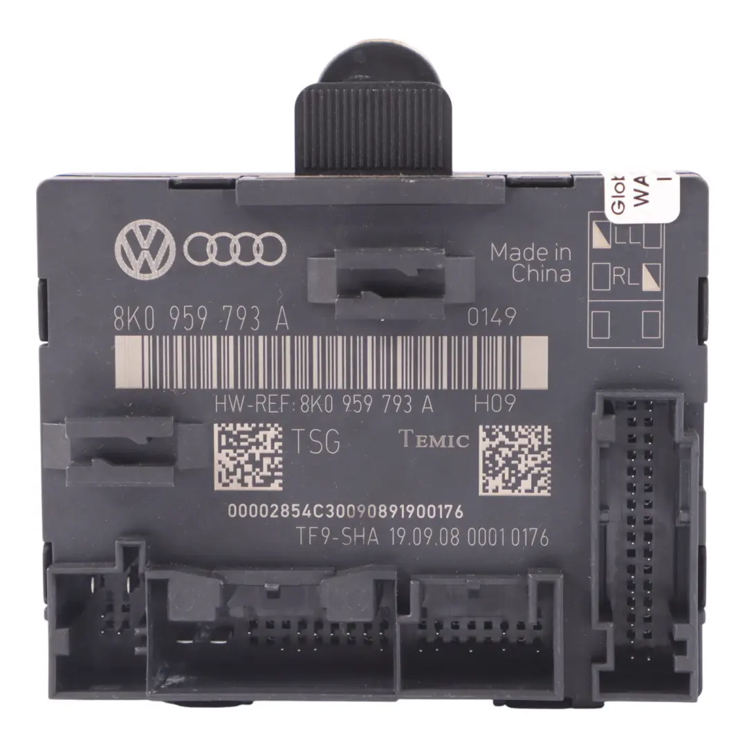 Fahrertürmodul Steuergerät für Audi A5 8T Coupe mit Teilenummer 8K0959793A Audi A5 8T Coupe Fahrertürmodul Steuergerät - SKU 8K0959793A - Teilenummer 8K0959793A