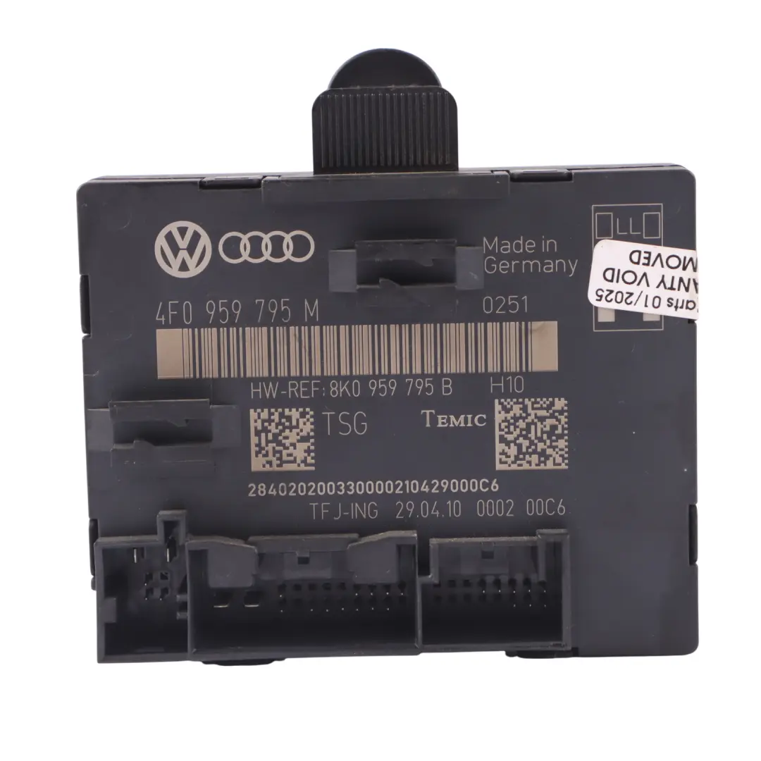 Modulo di controllo porta ECU Posteriore Sinistra Destra per Audi Q7 4L con numero di parte 8K0959795B Audi Q7 4L Modulo di controllo porta ECU Posteriore Sinistra Destra - SKU 8K0959795B - Numero di parte 8K0959795B