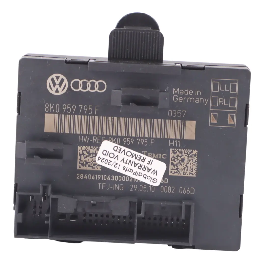 Door Control Module Unit ECU Left Right N/O/S to Audi Q5 8R Rear with Part number 8K0959795F Audi Q5 8R Rear Door Control Module Unit ECU Left Right N/O/S - SKU 8K0959795F - Part number 8K0959795F