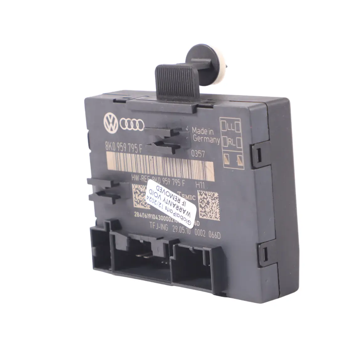 Módulo Control Puerta Trasera ECU Izquierda Derecha para Audi Q5 8R con número de pieza 8K0959795F Audi Q5 8R Módulo Control Puerta Trasera ECU Izquierda Derecha - SKU 8K0959795F - Número de pieza 8K0959795F