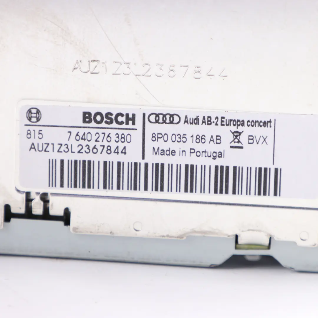 Audi A3 8P Multimedia Radio Reproductor de CD Unidad principal - SKU 8P0035186AB - Número de pieza 8P0035186AB