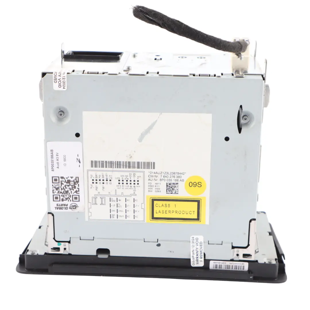 Multimedia Radio CD Spieler Hauptgerät für Audi A3 8P mit Teilenummer 8P0035186AB Audi A3 8P Multimedia Radio CD Spieler Hauptgerät - SKU 8P0035186AB - Teilenummer 8P0035186AB