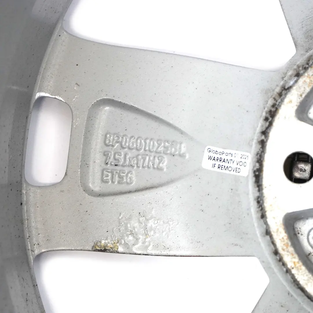 Audi A3 8P Silver Wheel Alloy Rim 17" 7,5J ET:56 Star Spoke - SKU 8P0601025BL-3 - Part number 8P0601025BL