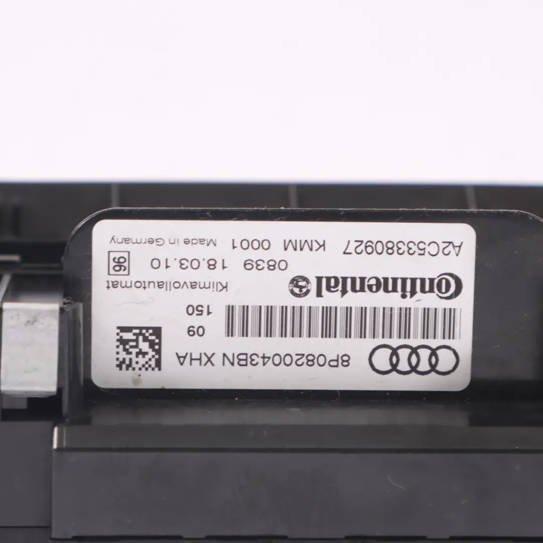 Audi S3 8P A/C Air Condition Climate Control Heater Panel Unit - SKU 8P0820043BN - Part number 8P0820043BN
