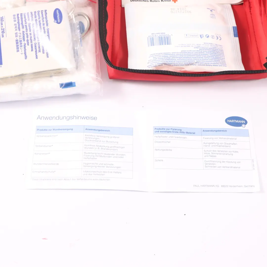 Audi A4 B8 Emergency First Aid Kit Set Pouch Bandages Red Bag - SKU 8P0860282A - Part number 8P0860282A