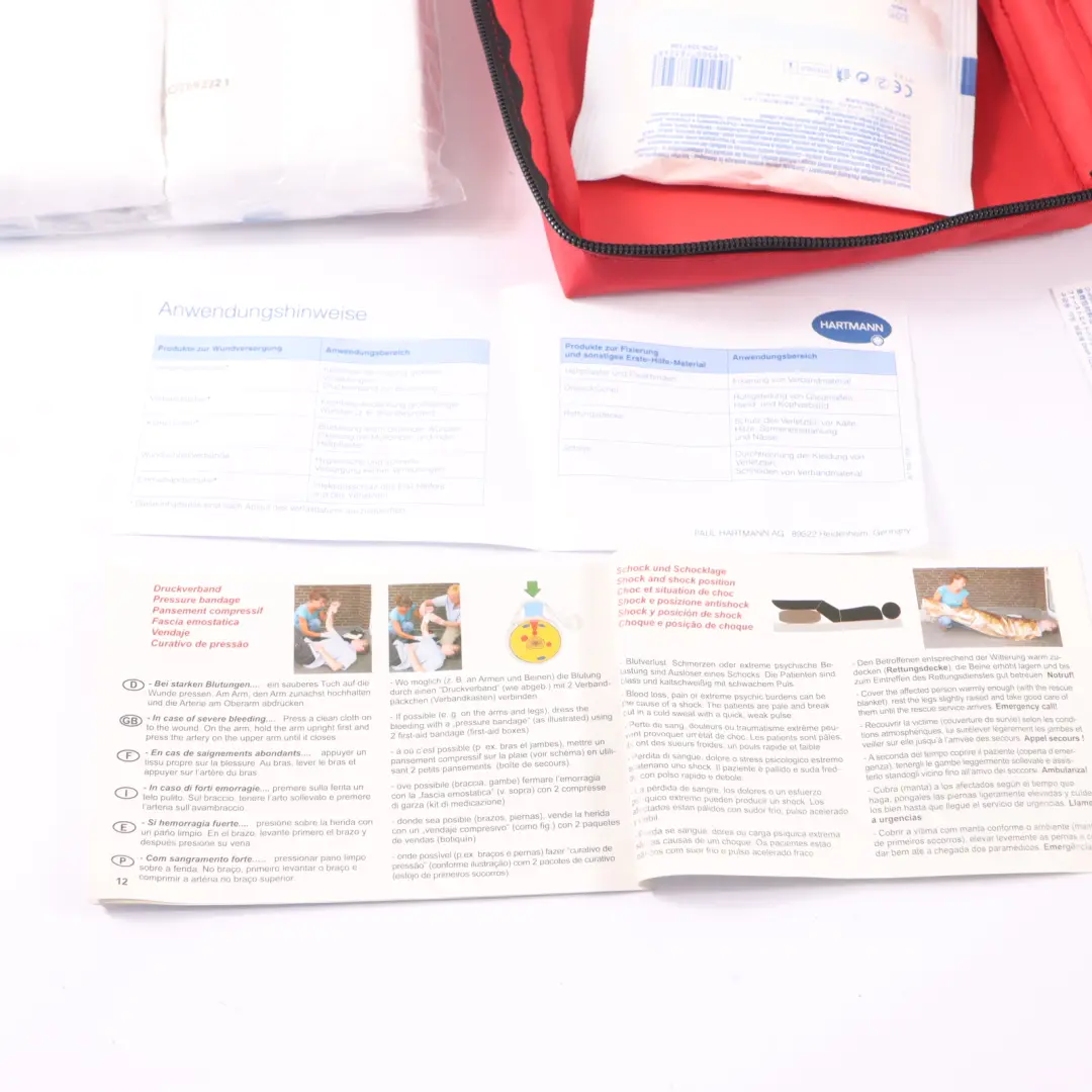 Audi A4 B8 Emergency First Aid Kit Set Pouch Bandages Red Bag - SKU 8P0860282A - Part number 8P0860282A