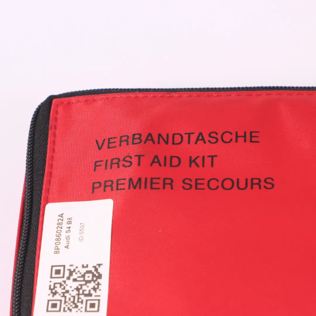Audi A4 B8 Emergency First Aid Kit Set Pouch Bandages Red Bag - SKU 8P0860282A - Part number 8P0860282A