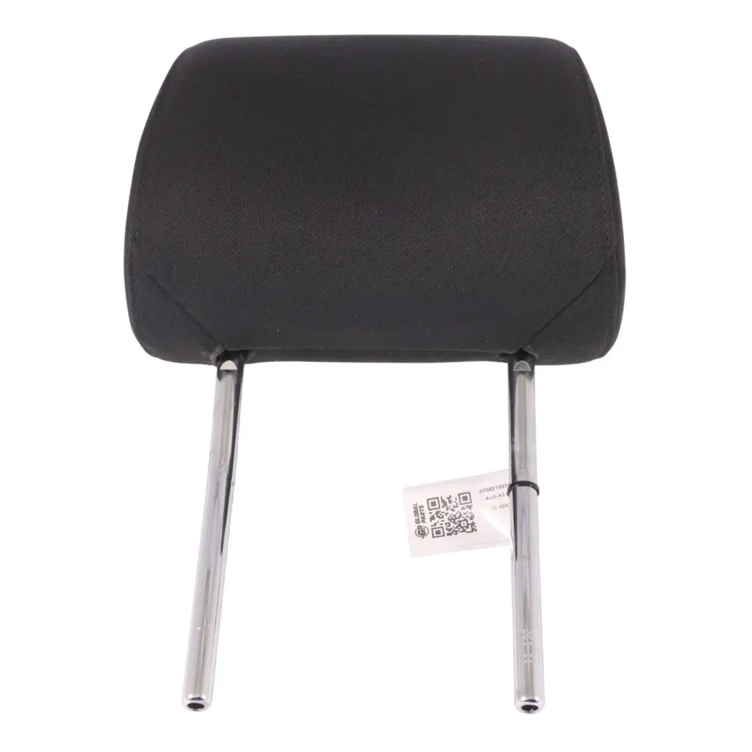 Audi A3 8P Headrest Front Seat Right O/S Head Rest Cloth Black - SKU 8P0881901BC - Part number 8P0881901BC