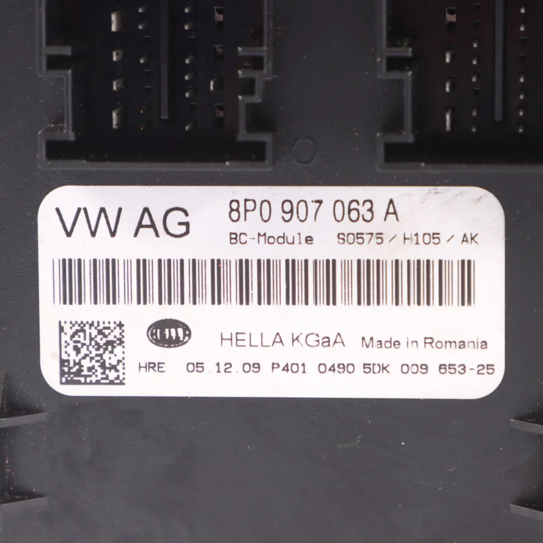 Audi A3 8P BCM Body Control Unit Comfort Module - SKU 8P0907063A - Part number 8P0907063A