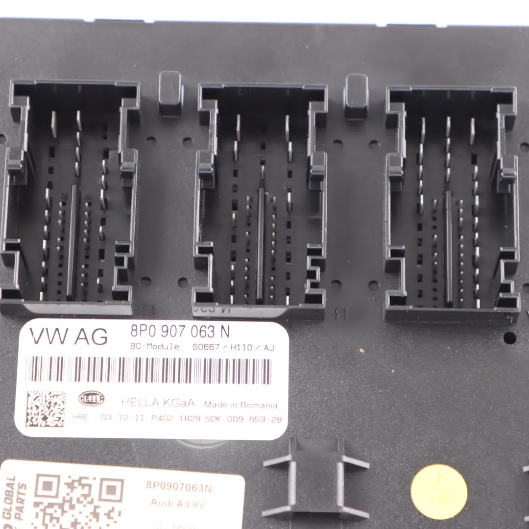 Audi A3 8P Module l'unité contrôle confort carrosserie BCM Unité ECU - SKU 8P0907063N - Numéro de pièce 8P0907063N