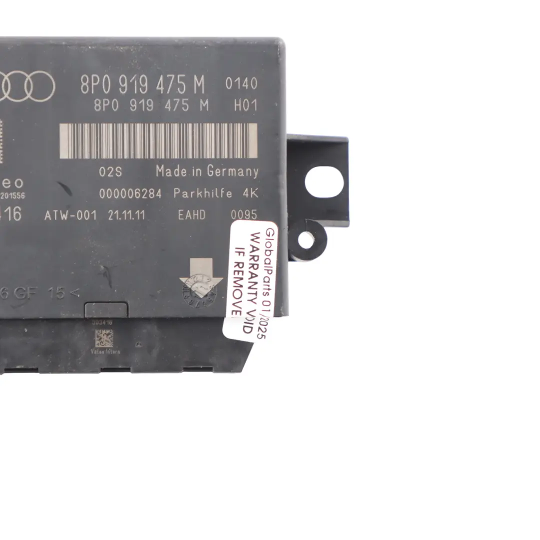 PDC Moduł Sterownik Czujników Parkowania ECU do Audi A3 8P o numerze 8P0919475M Audi A3 8P PDC Moduł Sterownik Czujników Parkowania ECU - SKU 8P0919475M - Numer Części 8P0919475M