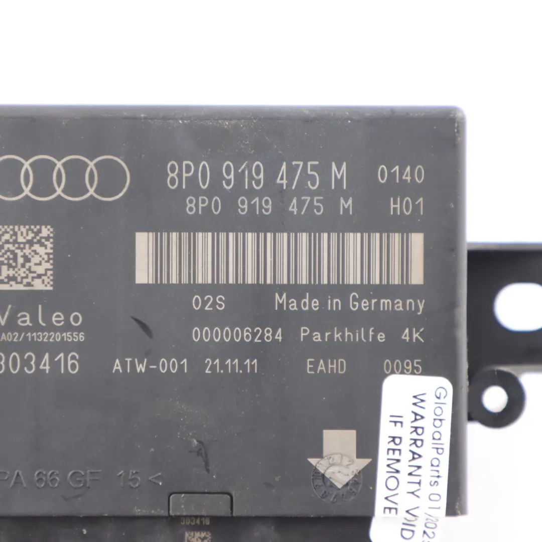 PDC Modulo Controllo Distanza Assistenza Al Parcheggio ECU per Audi A3 8P con numero di parte 8P0919475M Audi A3 8P PDC Modulo Controllo Distanza Assistenza Al Parcheggio ECU - SKU 8P0919475M - Numero di parte 8P0919475M