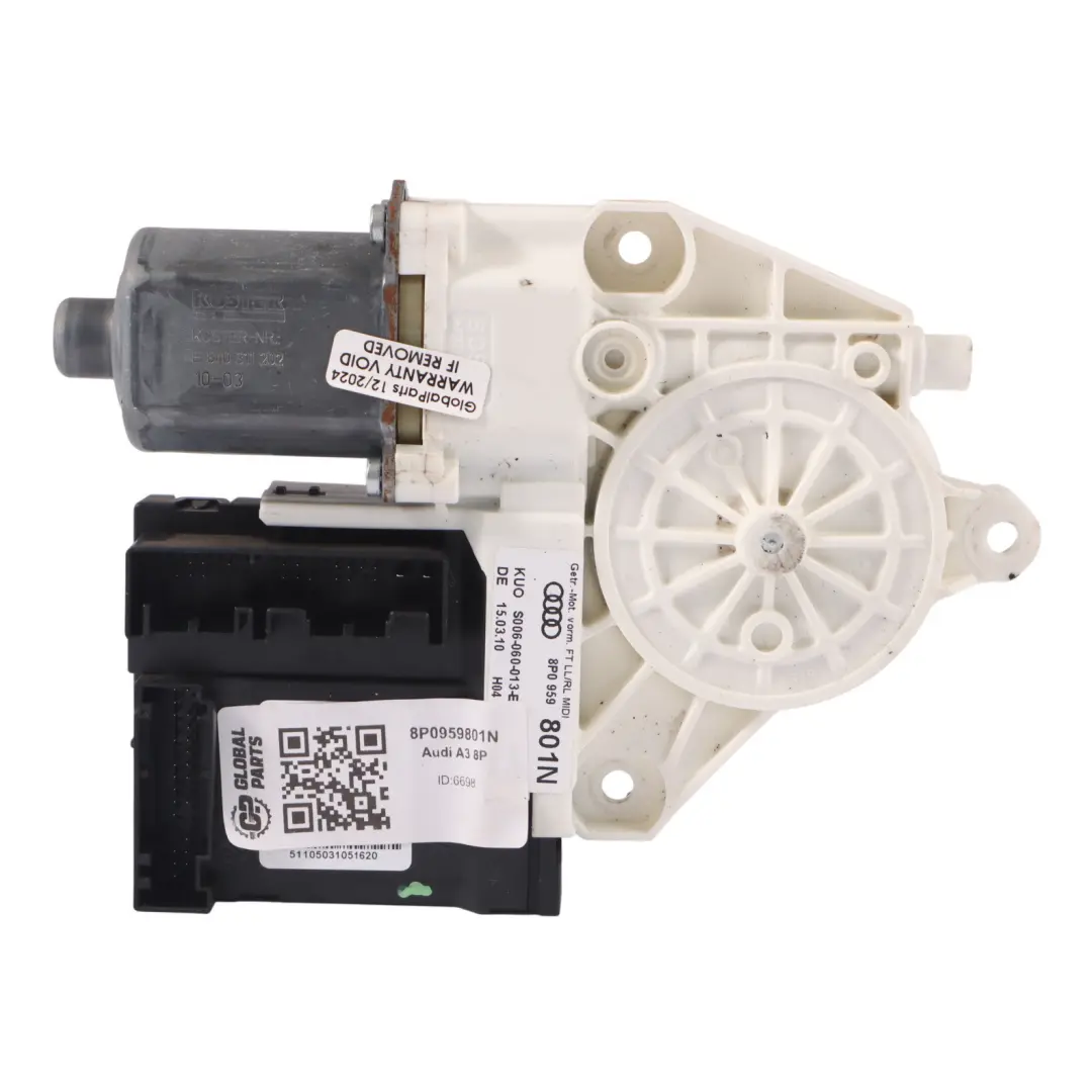 Mando Regulador Motor Elevalunas Delantero Izquierdo para Audi A3 8P con número de pieza 8P0959801N Audi A3 8P Mando Regulador Motor Elevalunas Delantero Izquierdo - SKU 8P0959801N - Número de pieza 8P0959801N