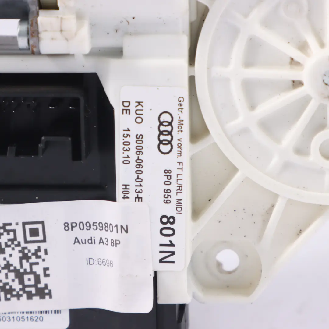 Audi A3 8P Mando Regulador Motor Elevalunas Delantero Izquierdo - SKU 8P0959801N - Número de pieza 8P0959801N